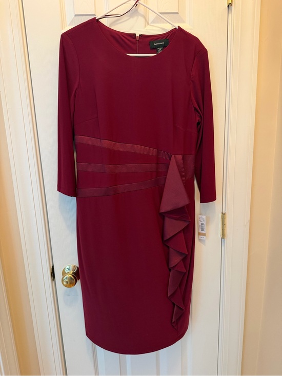 Dresses & Skirts - RM Richard’s Burgundy Ruffle Sheath Dress